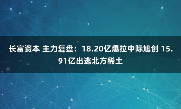 长富资本 主力复盘：18.20亿爆拉中际旭创 15.91亿出逃北方稀土